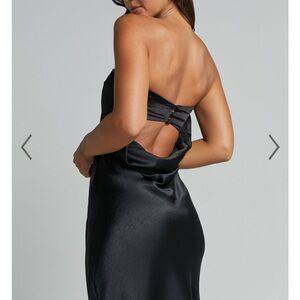 Elegant Black Satin Dress